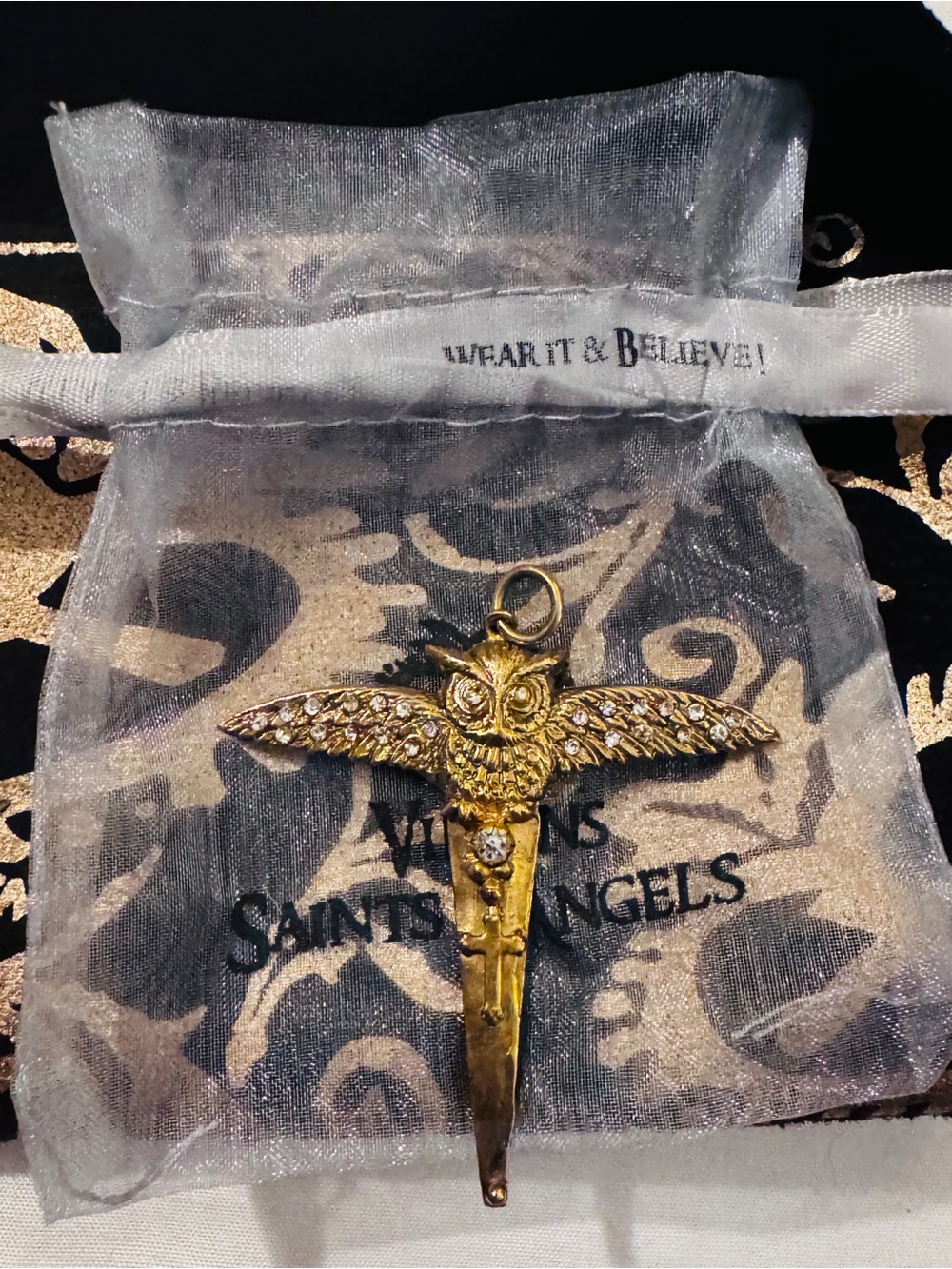 Virgin, Saints, and Angels Lilith Owl Pendant
